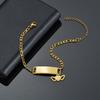 Atoztide Personalized Custom Name Bar Bracelet Stainless Steel For Men Women Engrave Letter Butterfly Figaro Chain Jewelry Gift
