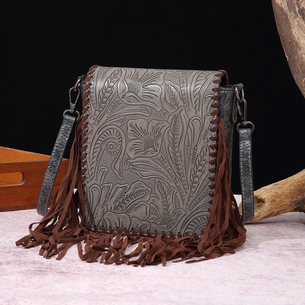 Vintage Print Boho Style Carving Single Shoulder Crossbody Bag for Women