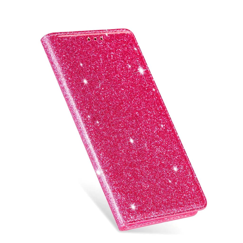 Кожаный чехол с блестками и стразами для iPhone 17 16 15 14 13 12 11 Pro XS Max Air XR 8 7 Plus SE с держателем для карт, магнитная обложка-бумажник