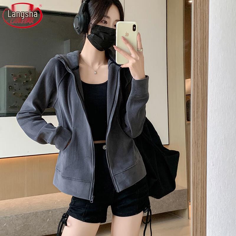 Langsha Women's Winter Fleece Lined Hooded Zip-Up Jacket