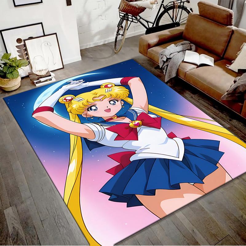 Sailor Moon Printed Area Rug Carpet for Bedroom Living Room Home Decor Rugs Mat Non Slip Mat Rug for Bedside
