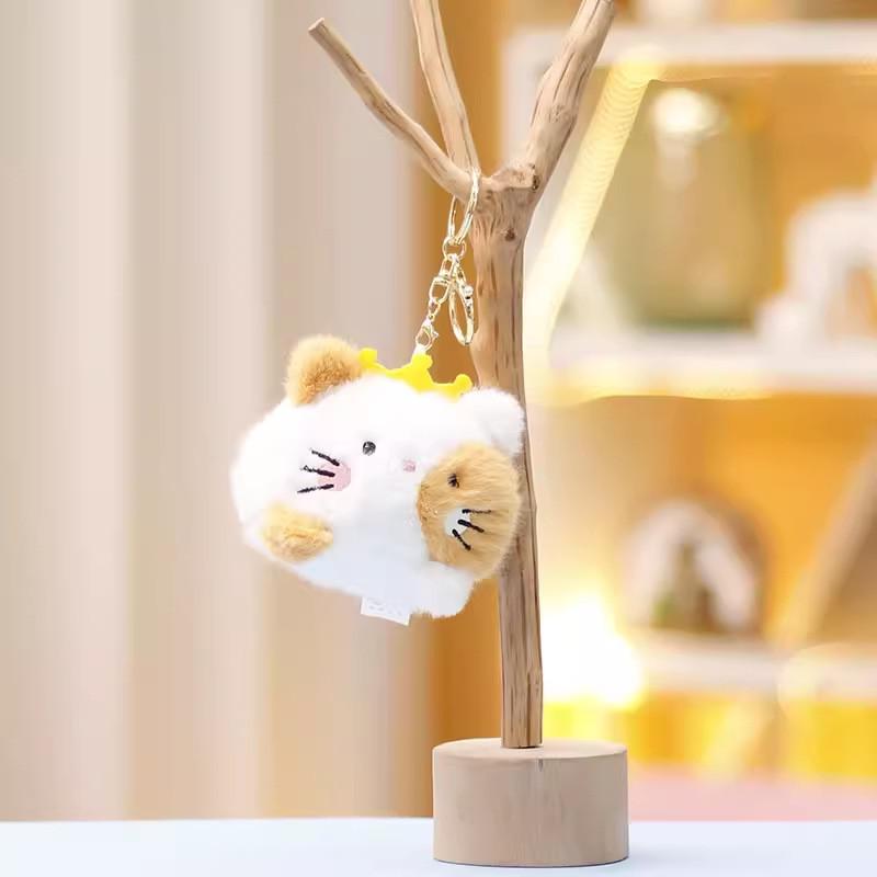 Rabbit Panda Keychain Cute Cartoon Girl Backpack Decorative Pendant Plush Doll