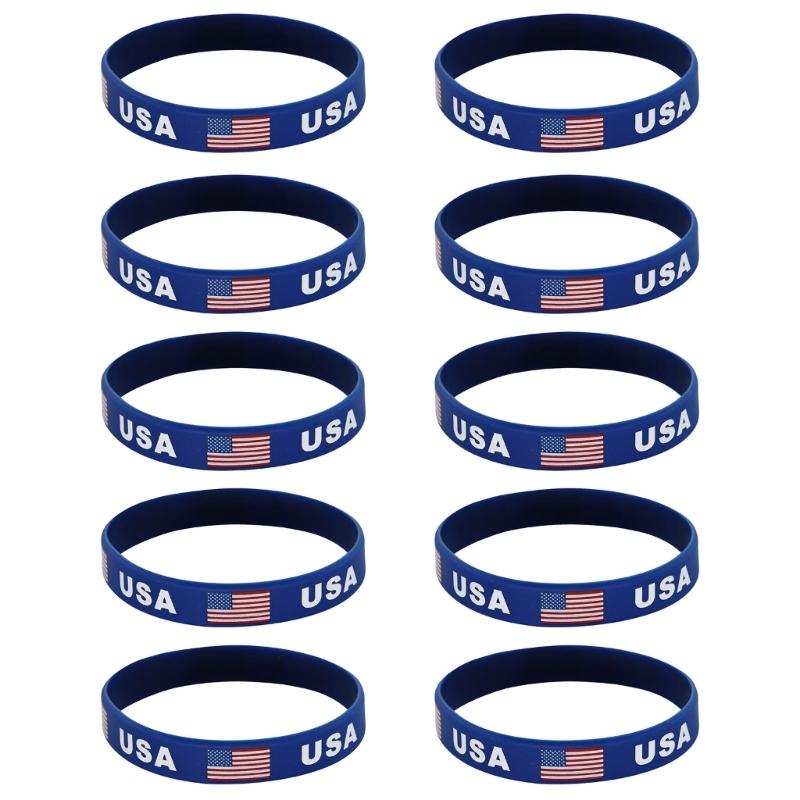 Набор из 10 ярких силиконовых браслетов с флагами стран спортивного мероприятия 2026 года. Идеально подходит для подарков и вечеринок.
