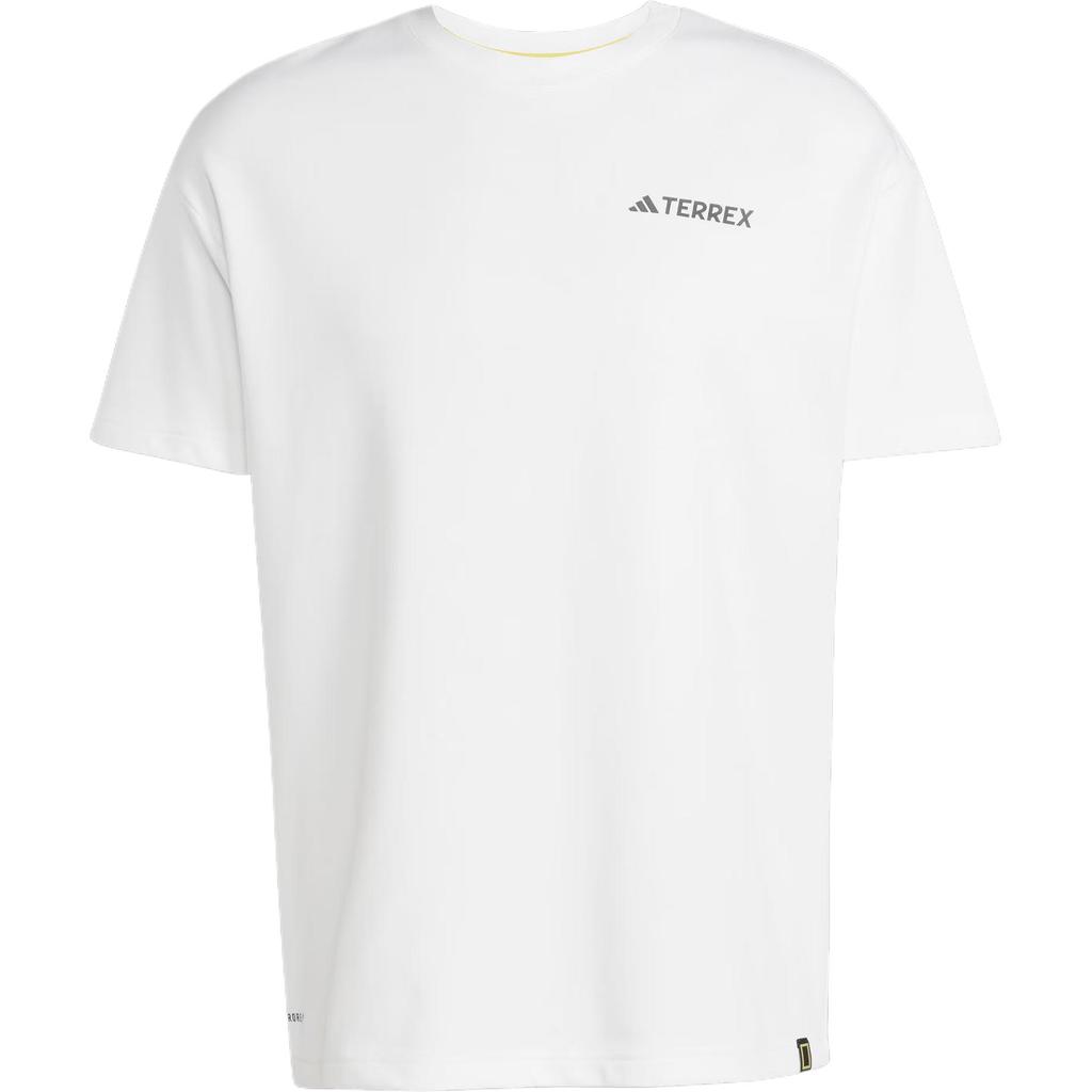 adidas Мужская футболка с графическим принтом X National Geographic Aeroready Белая JD5956