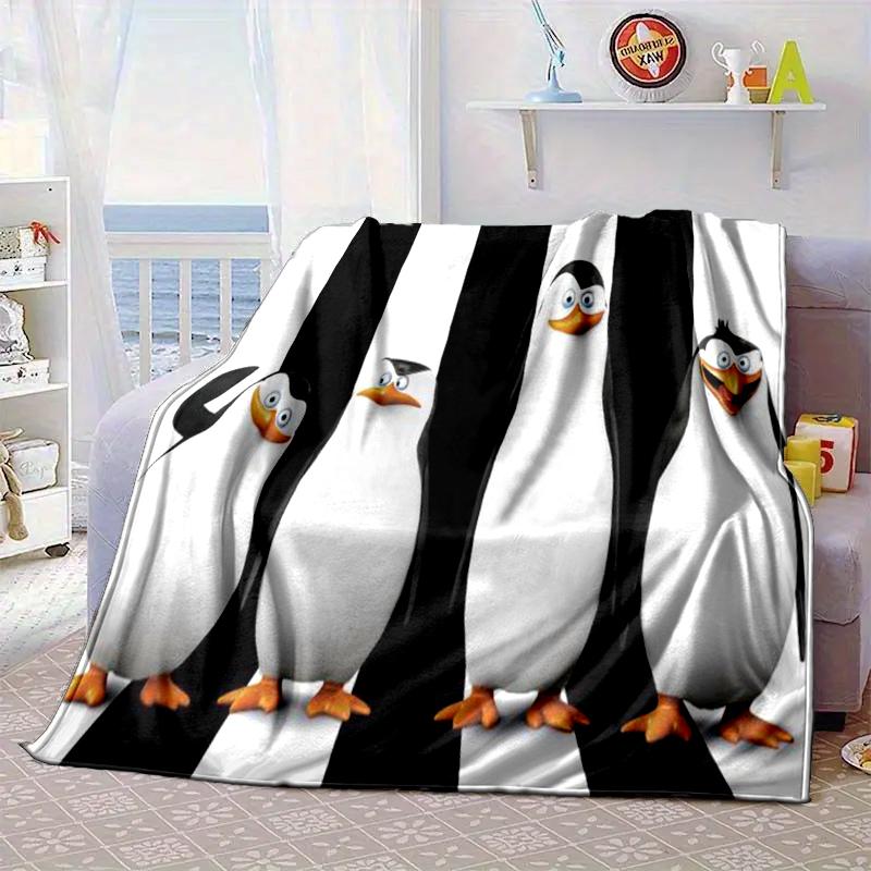 Penguins dventure Blanket Flannel Blanket for bed, sofa, Camping, Hiking, Picnic Essentials, gift for family Fan gifts