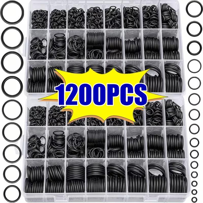 Набор из 1200 резиновых уплотнительных колец (O-ring) из нитрила: Водонепроницаемые, износостойкие силиконовые кольца