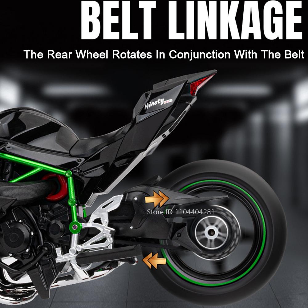 1:9 Kawasaki H2r 1000rr Сплав Мотоцикл Литые Модели Машинки Игрушки Управление Передним Колесом Звук Свет Мотоцикл Подарки на День Рождения для Мальчика