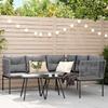 VidaXL Garden Sofa Set and Cushions Black Steel Textilene, Outdoor Furniture Set, Set of 3283742