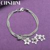 CHSHINE 925 стерлингового серебра пять змеи цепь звезда браслет для женщин мужчин мода очарование высокое качество ювелирные изделия