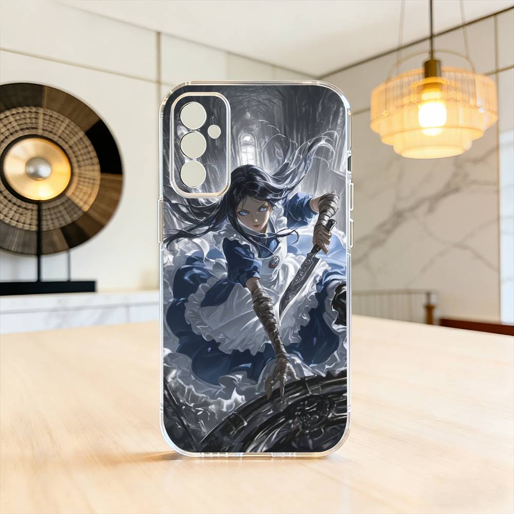 Чехол для телефона A-Alice M-Madness R-Returns для Samsung A10, 12, 20, 21S, 30, 31, 40, 50, 51, 52, 70, 71 Прозрачная крышка