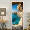 Sea Beach Door Decoration Stickers Bedroom Entrance Boys Girls Room 3d Wallpaper Natural Scenery Self-adhesive Home Wall Decals