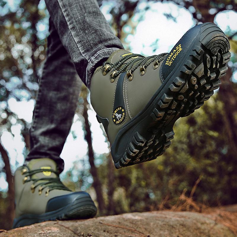 New Arrival Men's High-top Waterproof Non-slip Large Size Outdoor Hiking Boots Durable Anti-skid Trekking Boots for Outdoor Camping Size 38-46