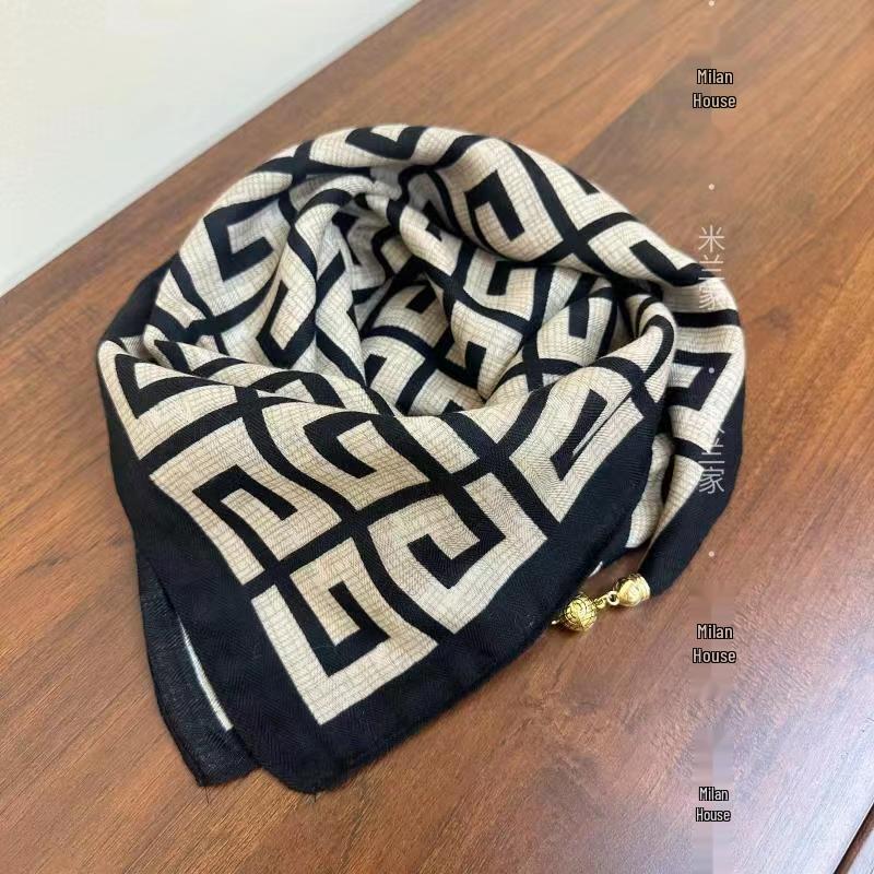 Шикарный осенне-зимний шелковый шарф с магнитной застежкой-золотым шариком – корейский стиль, согревающая шею