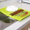 1pc Multi-Functional Large Kitchen Drainage Tray - Rectangular Fruit and Vegetable Plastic Drainage Plate - Kitchen Utensil Drying Rack