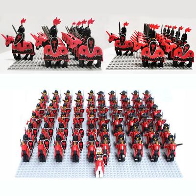 Средневековые рыцари Замок Кавалерия Рохан Солдаты Гвардия Армия lotr Кавалерист с оружием, доспехами, шлемом, щитом и конем Фигурки Блоки