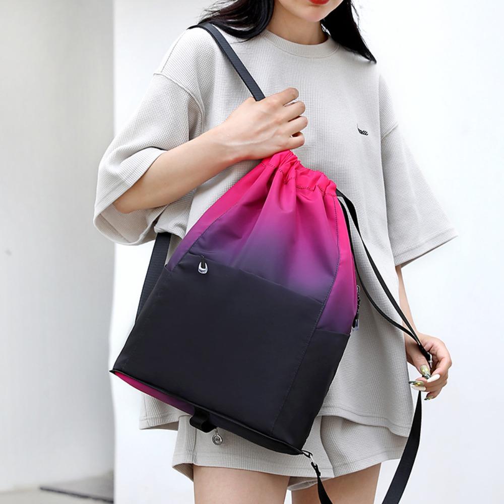 Gradual Change Color Travel Sports Storage Bag Foldable Multi-functional Backpack Niche Basketball Bag