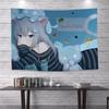 1PC Cartoon Anime Cat Ears Girl Tapestry Wall Hanging Bohemian Fashion Wall Cloth for Student Dorm Home Decoration