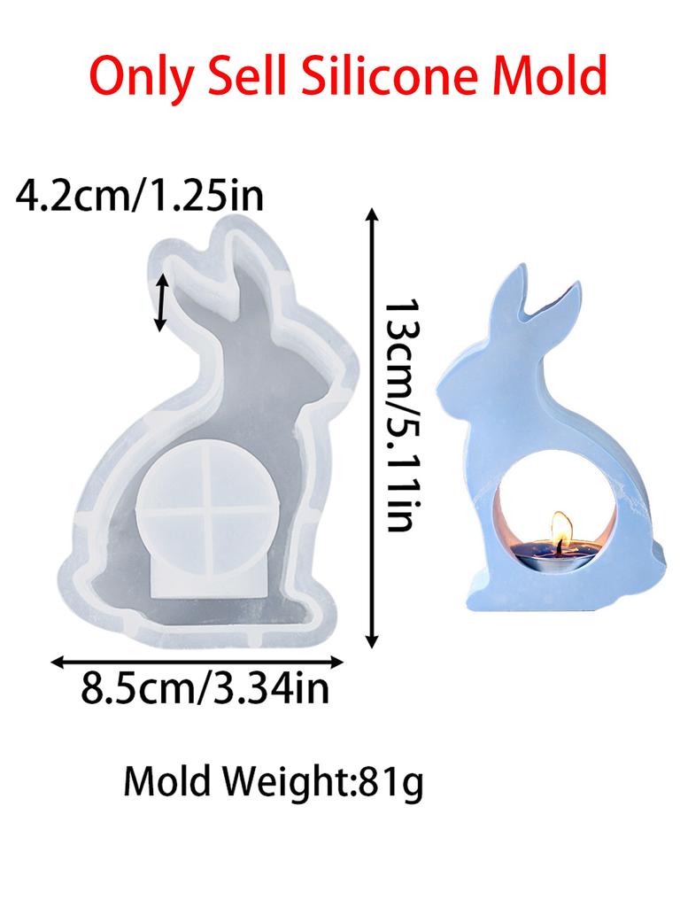 Пасхальный подсвечник в виде животного, силиконовая форма, милый кролик, форма для мыла ручной работы, гипсовый держатель для чайной лампы, украшения, домашний декор, поделки