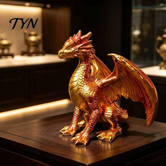Unique Birthday Gift for Men Dragon Resin Statue, Sitting Wyvern Sculpture, 3D Medieval Figurine, Fantasy Desktop Creature Figurine Ornament Game Room