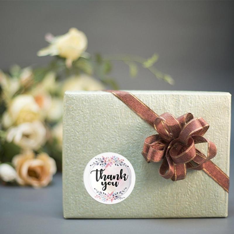 500 шт. круглых этикеток, благодарственных подарков, наклеек, крафт-бумаги, подарочных коробок для конфет, сумок, свадебных, праздничных, для дня рождения, вечеринок, украшений