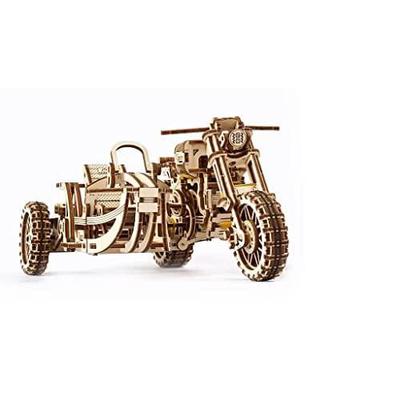 UGEARS 3D-пазлы «Мотоцикл с коляской» — наборы деревянных моделей мотоцикла-скремблера UGR-10