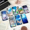 Чехол для телефона Grand B-Blue Dreaming Anime для Samsung S25,24,23,22,30,21,10,9,Ultra,Plus,Lite,FE,4,5 G Мягкий черный чехол