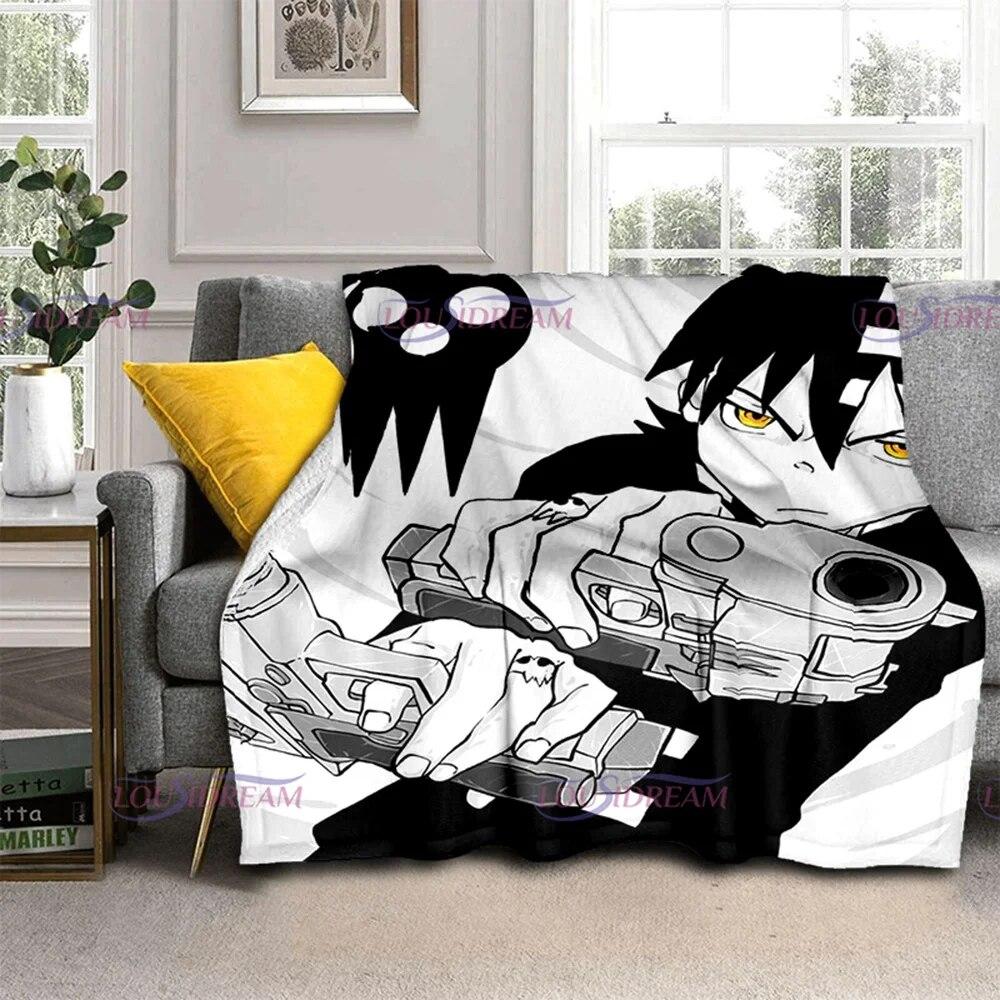 Одеяло в стиле аниме Soul Eater, ультра мягкое одеяло, теплое покрывало для кровати для путешествий, кемпинга, гостиной, дивана, декора для спальни