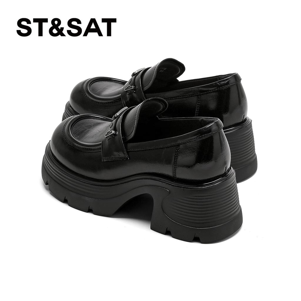 Saturday Fashion Thick Bottom Versatile Retro Le Fu Shoes for Women 2026 Spring New Collection, High Color Solid Small Leather Shoes