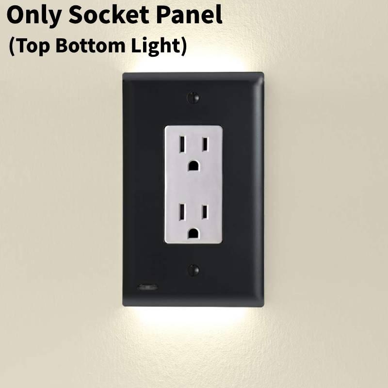 Cover Outlet Wall Socket Plate Double Led Night Light Sensor Plug Coverplate