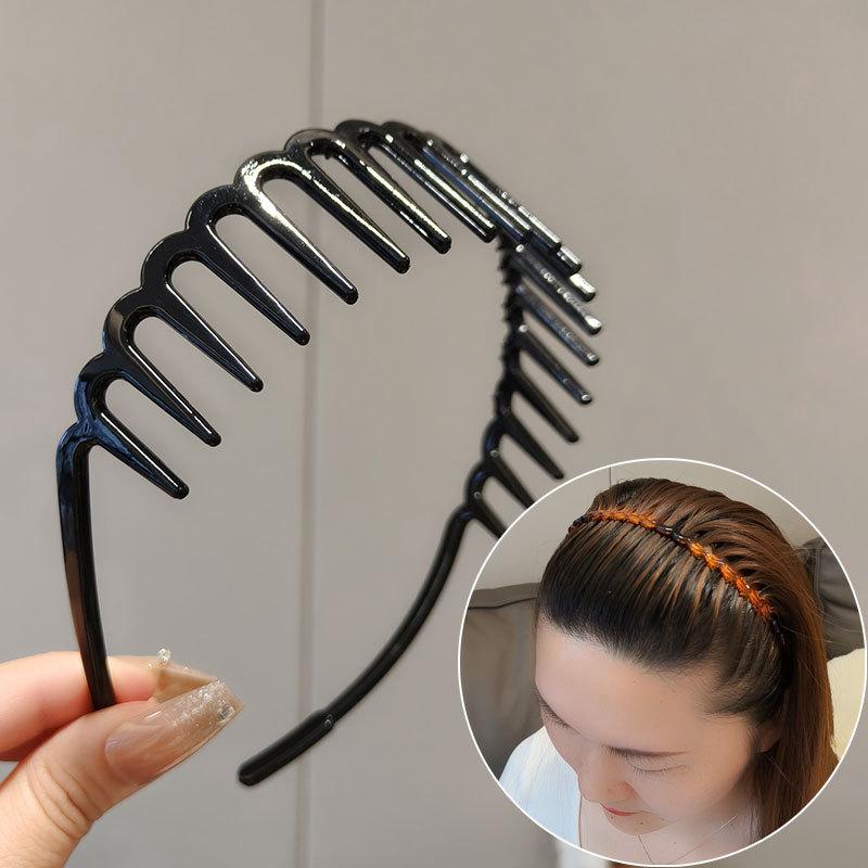 Women's Fashionable and Versatile Hairband for Going Out, Crushed Hairpin with Teeth, Non-slip Face Washing Headband Headdress