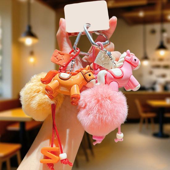 Брелок Подвеска Плюшевый Шарик Декор Шарм Лошади Декоративная Подвеска для Сумки Год Лошади Удача