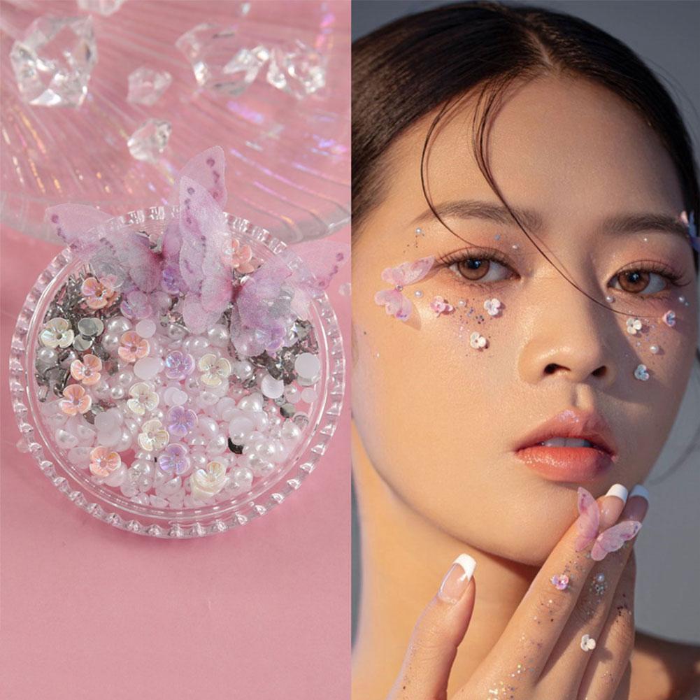 Bright Glitter Butterfly Sticker Self Adhesive Multi DIY Purpose Body And Decoration Face Makeu D1L3