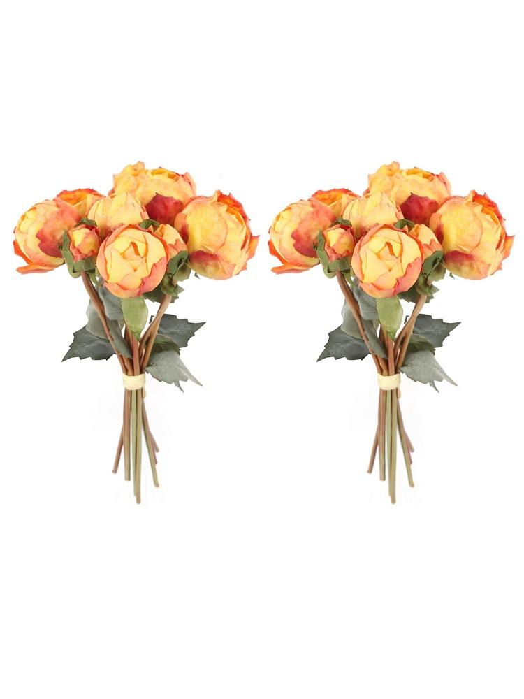 2 букета, винтажные пионы, длинные стебли, шелковые искусственные цветы для свадебного украшения, букет невесты, цветы, поделки, цветочная композиция