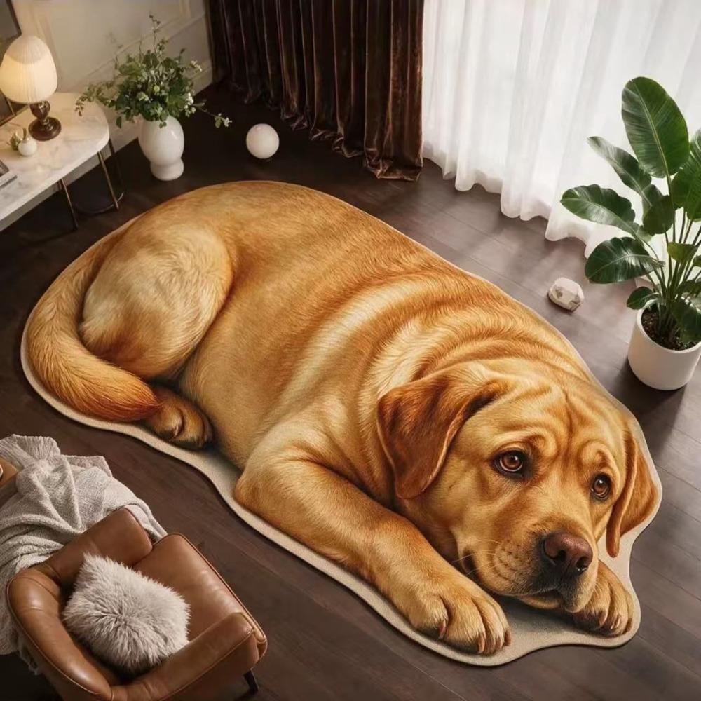 Absorbent Dog Print Door Mat Lifelike Pet Doormat Fun Animal Floor Rug Bathroom