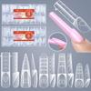 150 шт. Французские формы для наращивания ногтей с мерной шкалой – Прозрачные кристаллические УФ-гелевые типсы для ногтей
