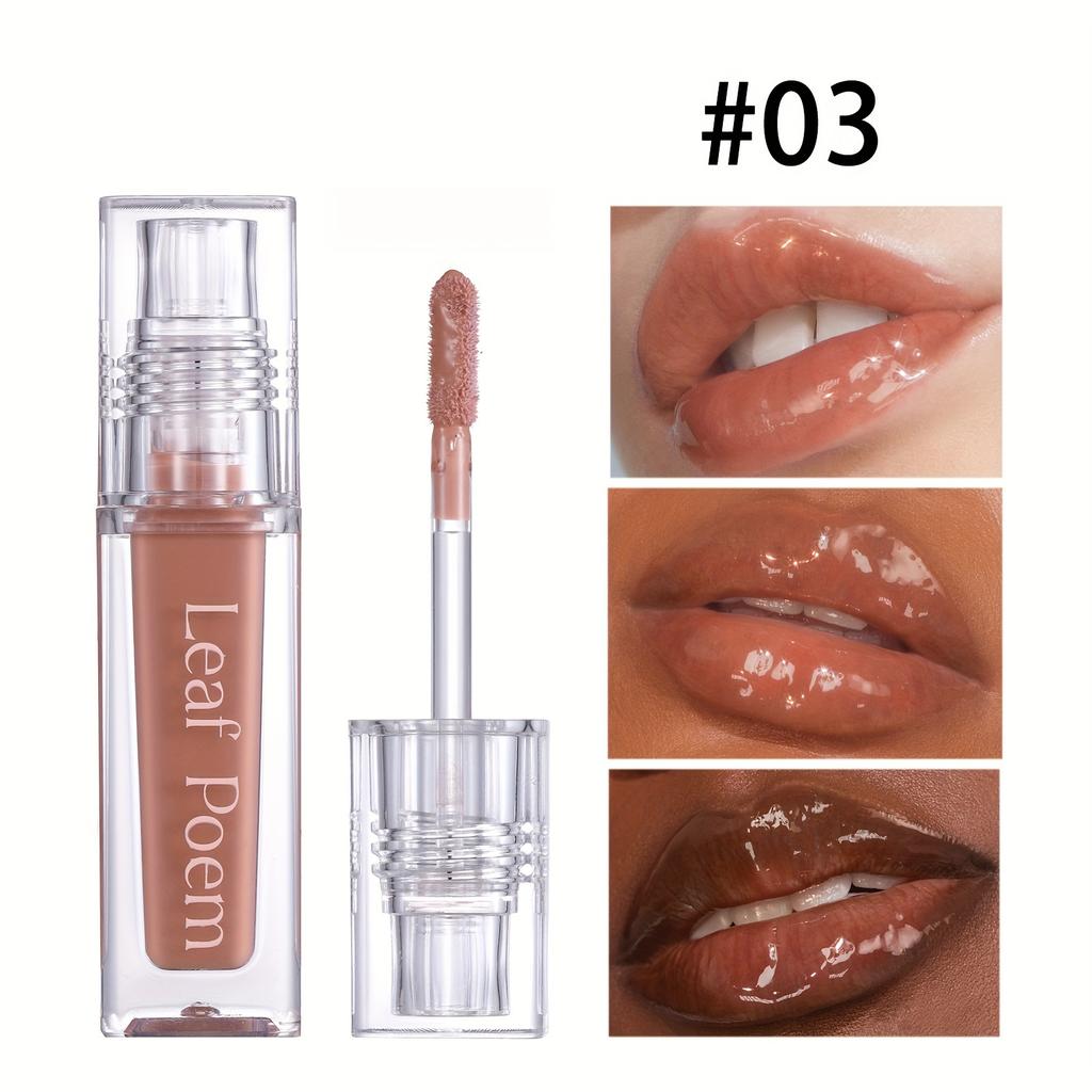 High Gloss Liquid Lip Gloss Hydrating and Moisturizing Plumping Lip Glaze  Brown Shades, Shimmer Finish Lipstick Gift