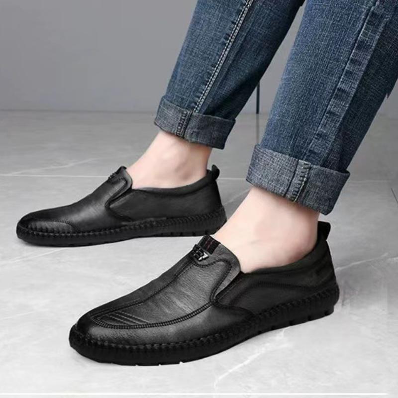 Мужская кожаная обувь с мягкой подошвой и мягкой поверхностью, деловая повседневная обувь, папины туфли и модная кожаная обувь