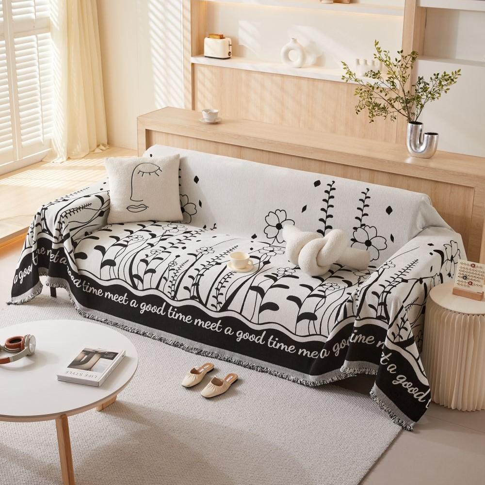 Funda Sofa Home Синель Цветы Диван Коврик Пледы Всесезонный Кемпинг Пикник Одеяло Чехол Чехол для Дивана