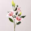 Real Touch Artificial Flower Branch Plastic Fake Flowers Silk Lilium Brownii Flower  Wedding Decor