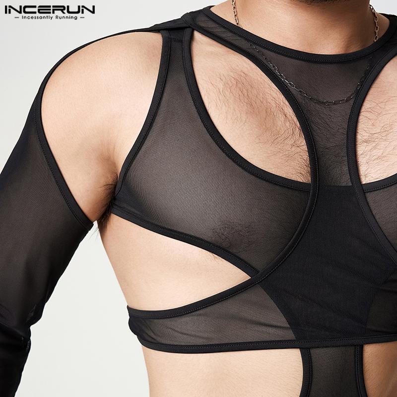 INCERUN Летний прозрачный мужской жилет, комбинезон, скинни