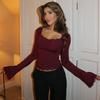 Tooxika весна и лето новые женские модные сексуальные универсальные облегающие кружевные топы с длинными рукавами