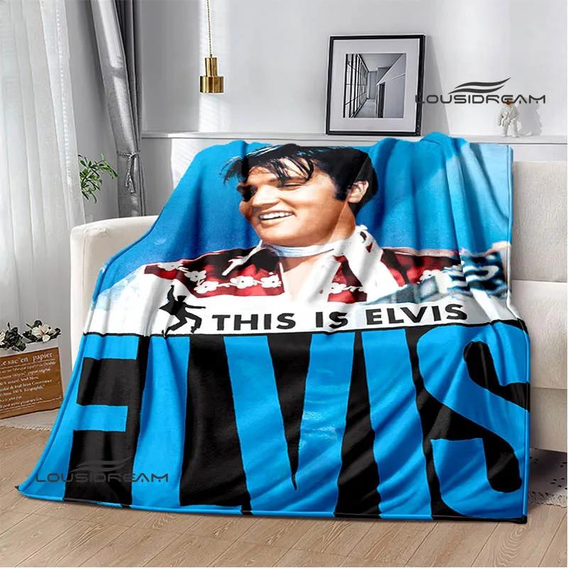 E-Elvis-Presley Retro print blanket blankets for beds Picnic blankets Flange blanket Soft and comfortable blanket birthday gift