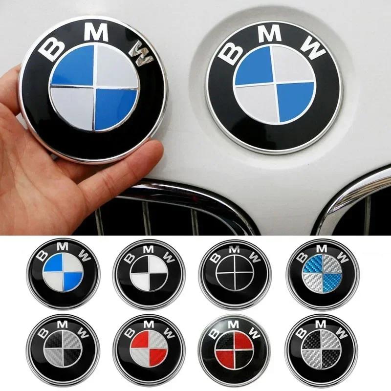 XKUGH1 For BMW New 2025 2pcs ABS 74mm 82mm Front Hood Logo Rear Trunk Emblem Badge For BMW E39 E46 E90 E30 E36 E60 G20 E87 E91 E92 1 2