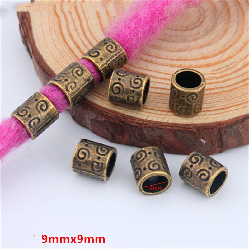 5pcs/bag Silver Metal Hair Rings Braid Dreadlocks Bead Hair Cuffs Dread Tube Charm Dreadlock for DIY Hair Accessaries