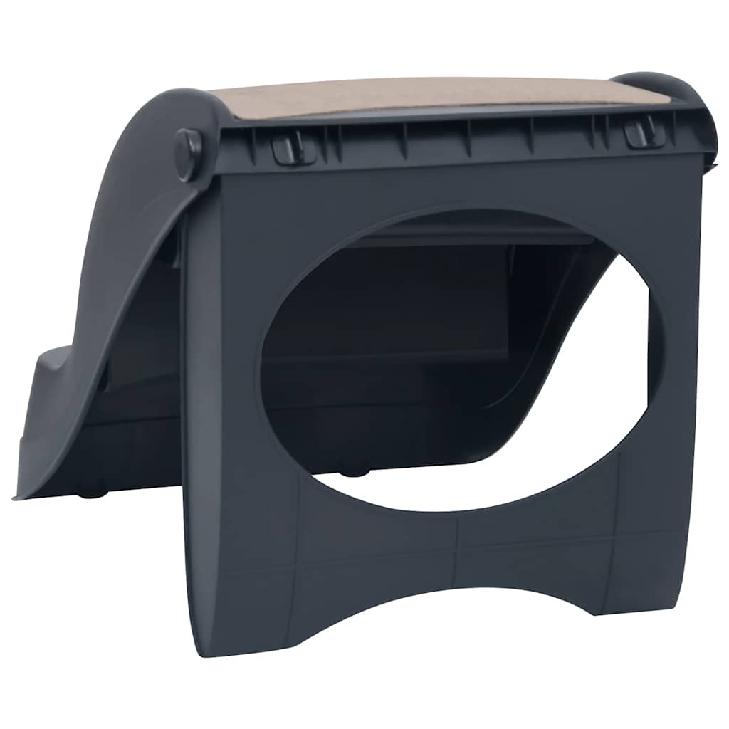 3 Step Foldable Dog Stairs in Dark Gray