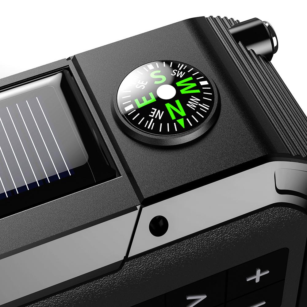 Emergency Hand Crank Radio Solar Radio with BT Flashlight SOS Compass AM/FM/WB/NOAA Weather Radio for Indoor Outdoor Emergencies