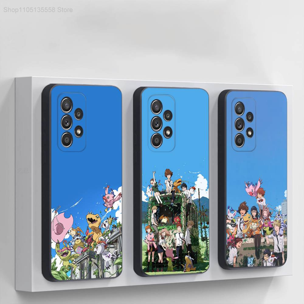 Милый Чехол для Телефона Digimon Digital Monster Для Samsung S 25,24,23,22,30,21,10,9,Ultra,Plus,Lite,FE,4,5G Черный Мягкий Чехол