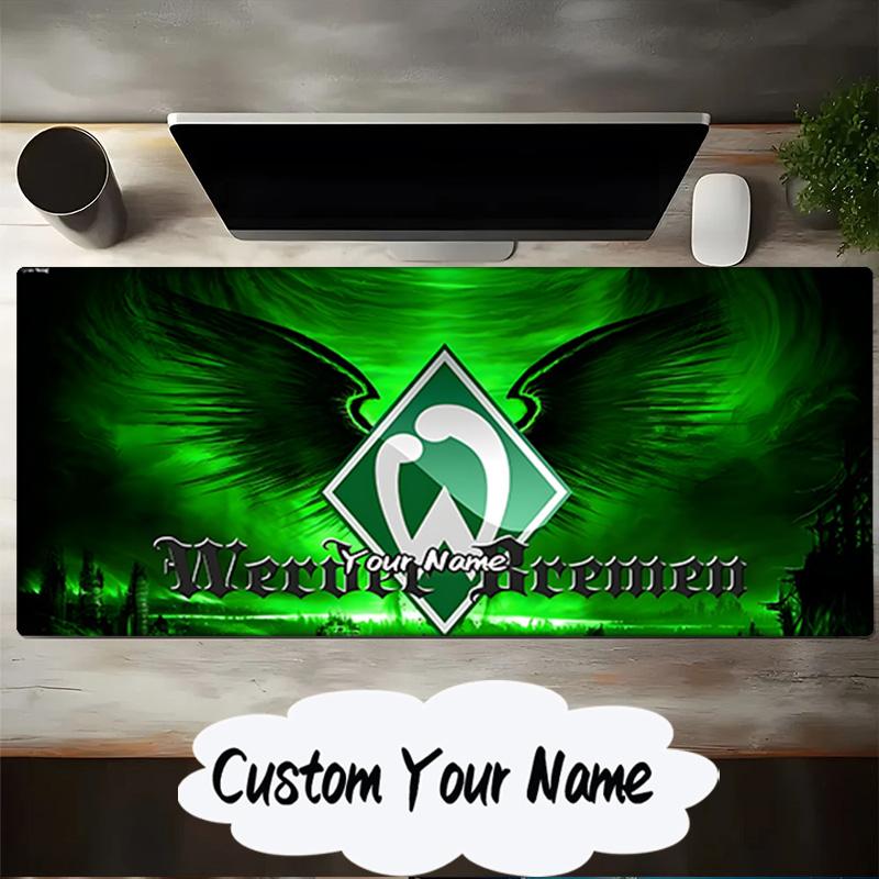 Custom Name Mouse pad Green Bremen Pattern Mouse pad, Gaming Mouse Pad, keyboard pad, Desk Decor for computer notebook Fan Birthday Gift