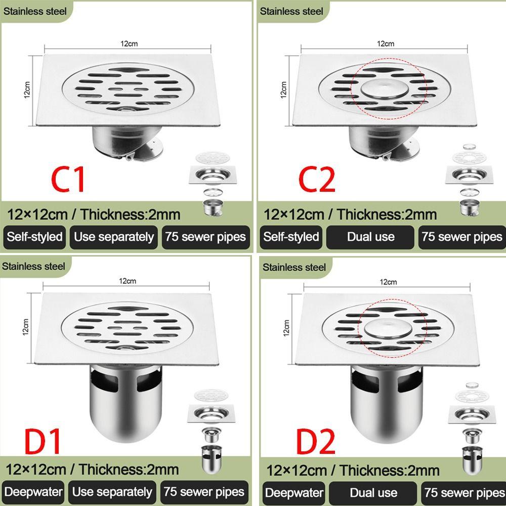 Square Sink Strainer Stainless Steel Drain Filter  Bathroom Washing Machine Accessories