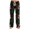 Ladies' Loose And Casual Christmas Printed Wide Leg Pants With Elastic Waistband Drawstring And Pocket Pants